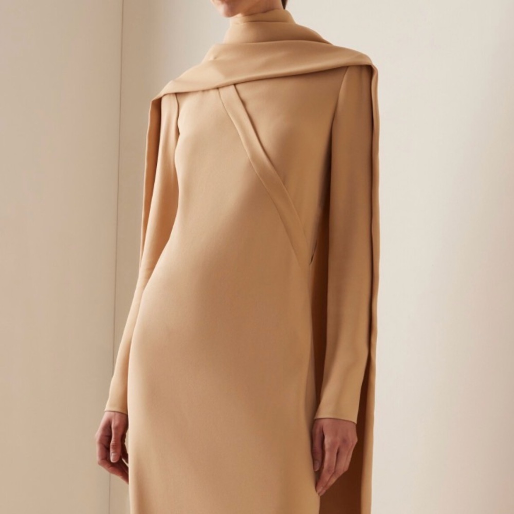 The Row Pascal Dress (Tan Long Sleeve Dress)